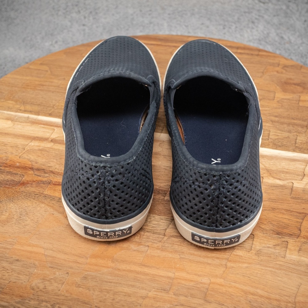 Sperry Women's Navy Blue Seaside Perforated‎ Slip-On Sneakers - Size 5.5 M - Picture 4 of 7